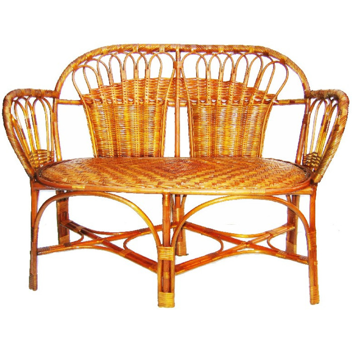 Подвійне крісло «Богатир-2» — ручна робота з натуральної лози