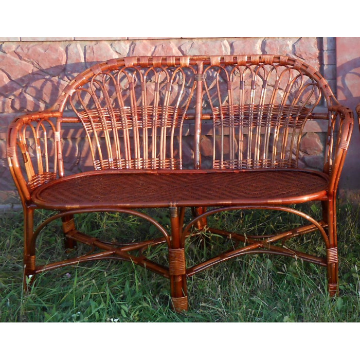 Подвійне крісло «Богатир» — ручна робота з натуральної лози