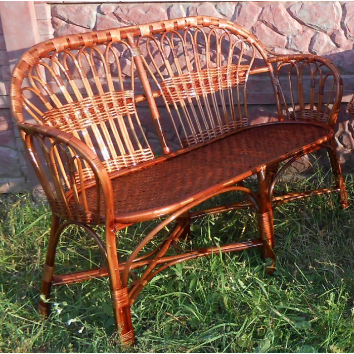 Подвійне крісло «Богатир» — ручна робота з натуральної лози