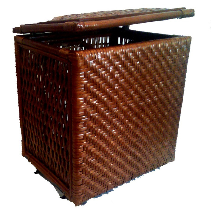 Плетена банкетка «Куб» із натуральної лози