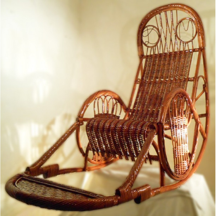 Крісло-гойдалка «Панська» із натуральної лози