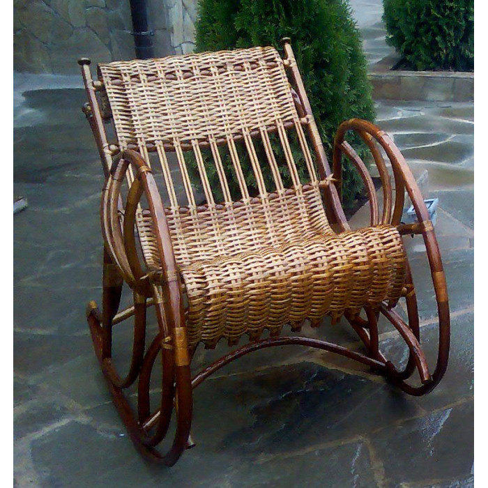 Крісло-гойдалка «Чебурашка» із натуральної лози