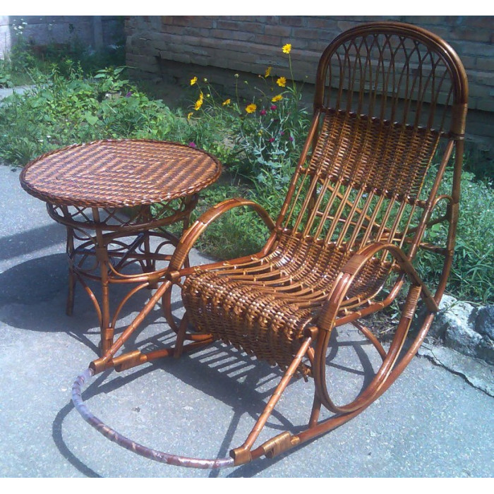 Крісло-гойдалка «Захід-2» – стиль та комфорт з лози