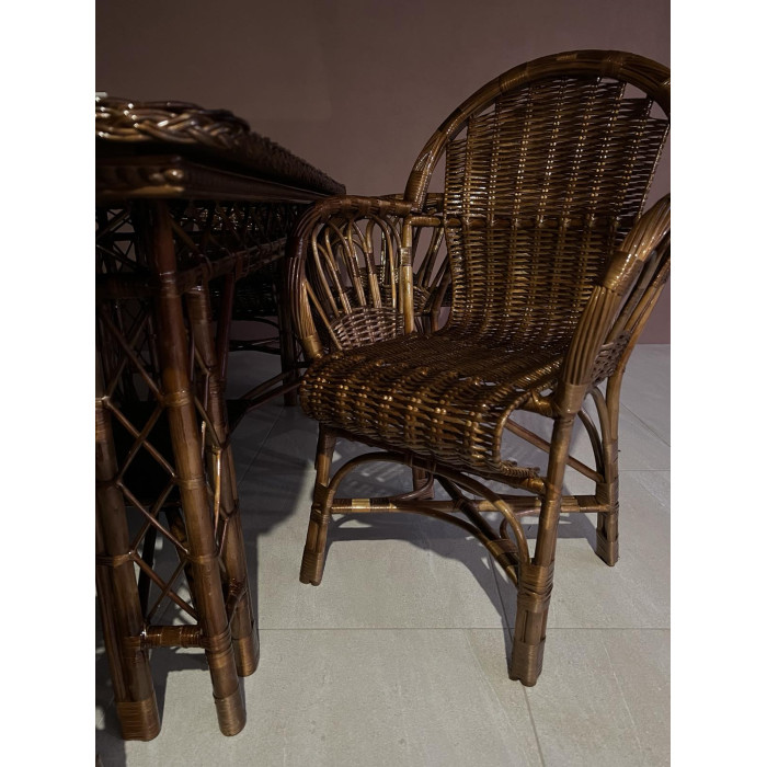 Комплект плетених меблів «Шоколадний» із натуральної лози