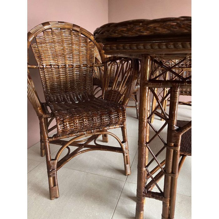 Комплект плетених меблів «Шоколадний» із натуральної лози