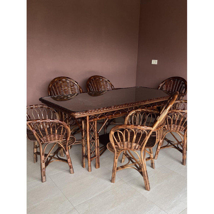 Комплект плетених меблів «Шоколадний» із натуральної лози